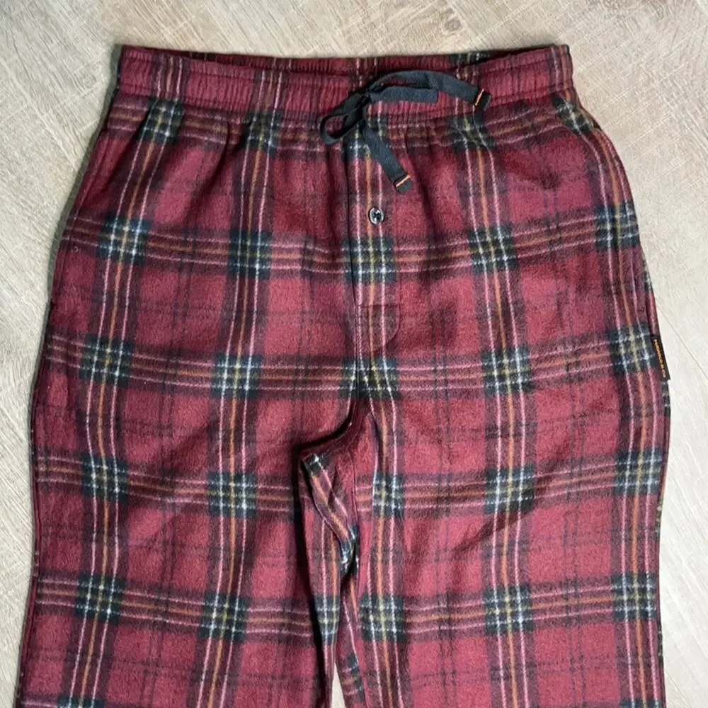 HAWKE & CO Men's Burgundy Plaid Pajama Lounge Pants